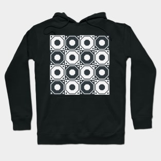 Mosaic Squares Black and White Hoodie